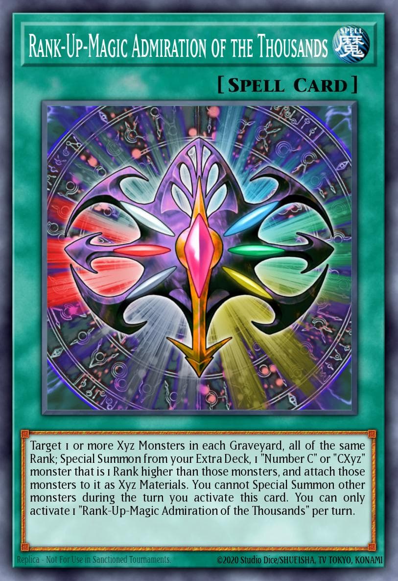 Rank-Up-Magic Admiration of the Thousands — Dragons of Legend Yu-Gi-Oh! card by KAZUKI TAKAHASHI