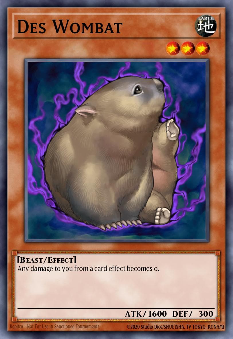 Des Wombat — The Lost Millennium Yu-Gi-Oh! card by Katsuya Tameura