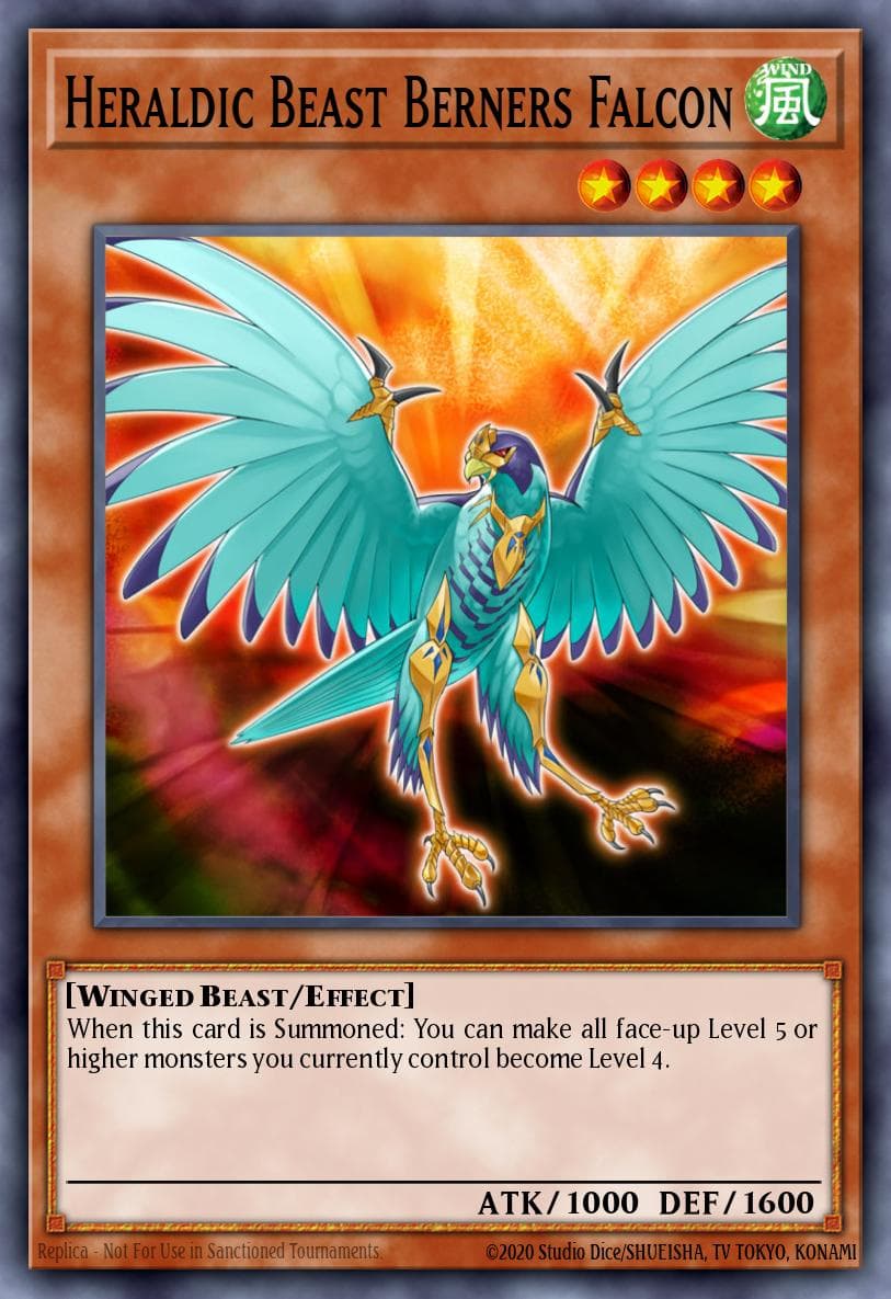Heraldic Beast Berners Falcon — Abyss Rising Yu-Gi-Oh! card by KAZUKI TAKAHASHI