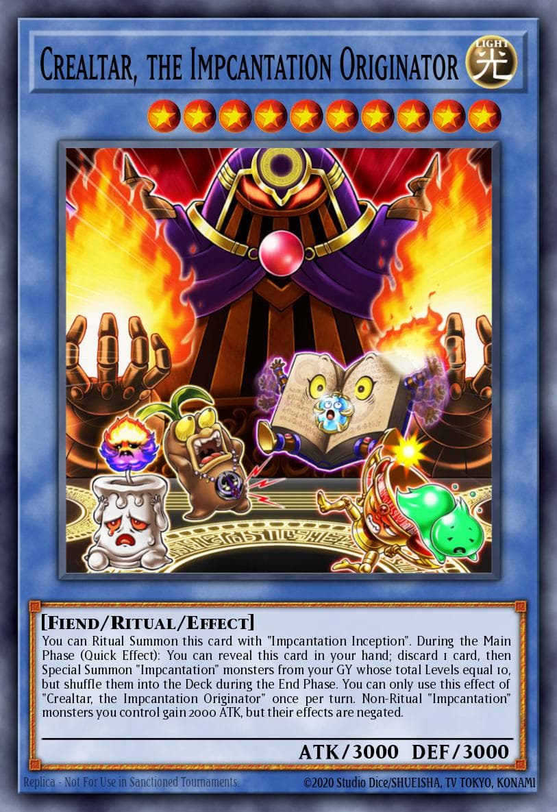 Crealtar, the Impcantation Originator — Dark Neostorm Yu-Gi-Oh! card by KAZUKI TAKAHASHI