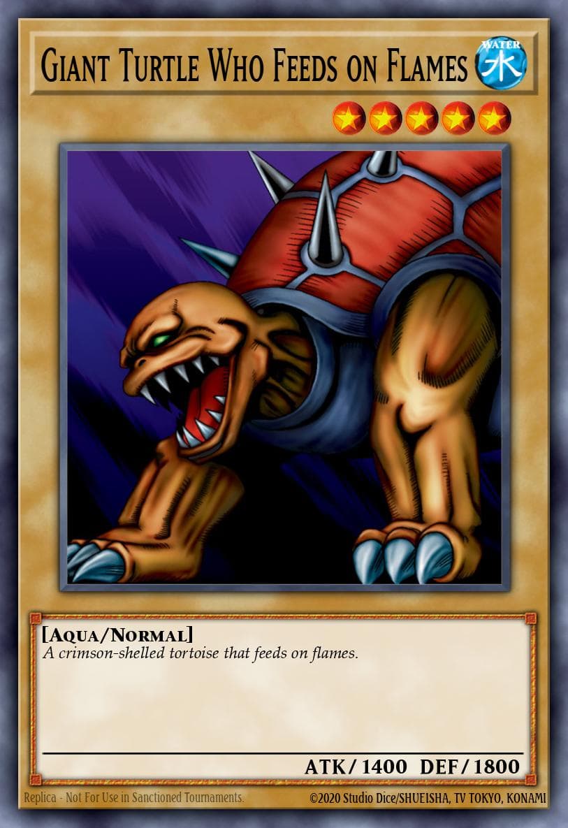 Giant Turtle Who Feeds on Flames — Magic Ruler Yu-Gi-Oh! card by KAZUKI TAKAHASHI