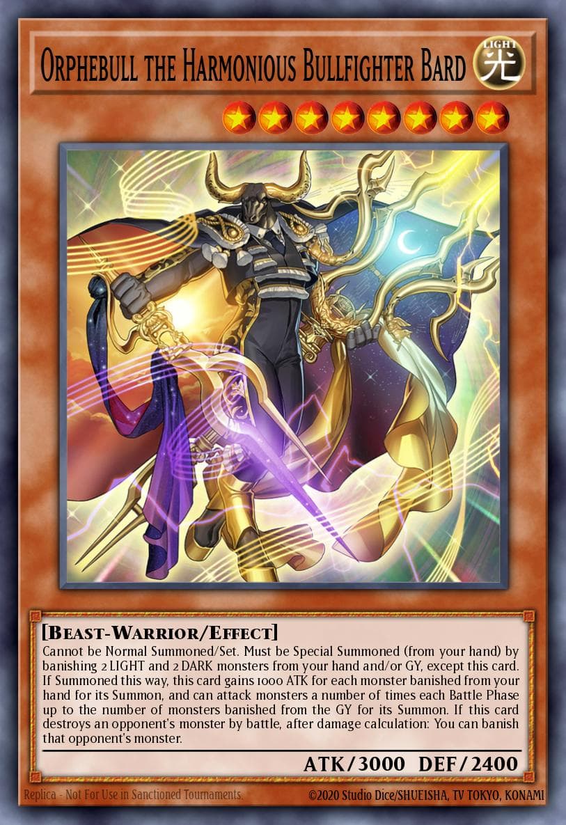 Orphebull the Harmonious Bullfighter Bard — Photon Hypernova Yu-Gi-Oh! card by Studio Dice