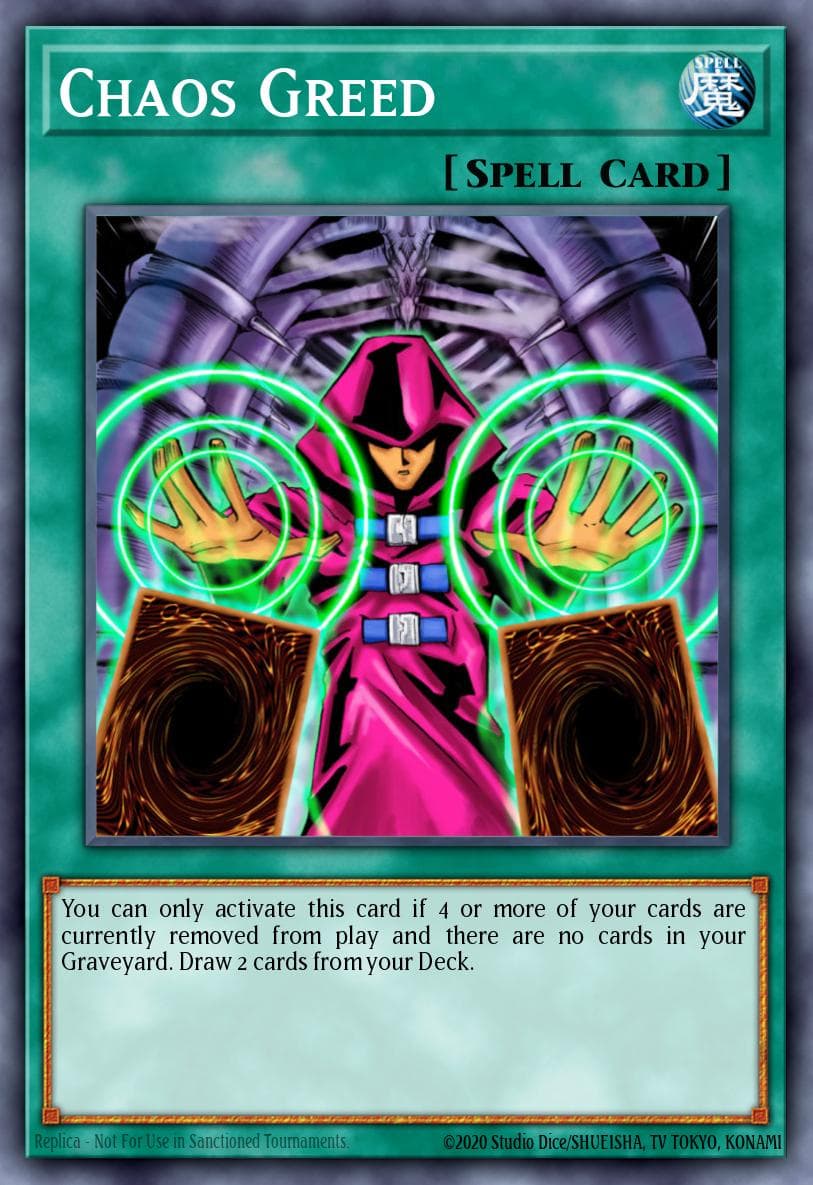 Chaos Greed — Dark Revelation Volume 2 Yu-Gi-Oh! card by KAZUKI TAKAHASHI