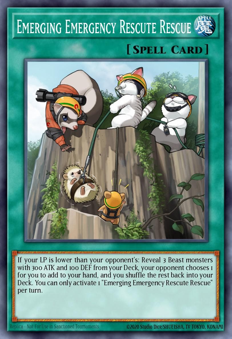 Emerging Emergency Rescute Rescue — Code of the Duelist Yu-Gi-Oh! card by KAZUKI TAKAHASHI
