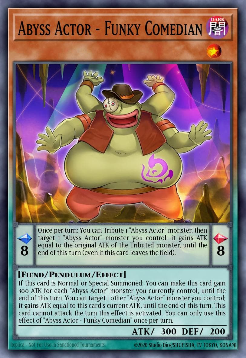 Abyss Actor - Funky Comedian — Destiny Soldiers Yu-Gi-Oh! card by KAZUKI TAKAHASHI