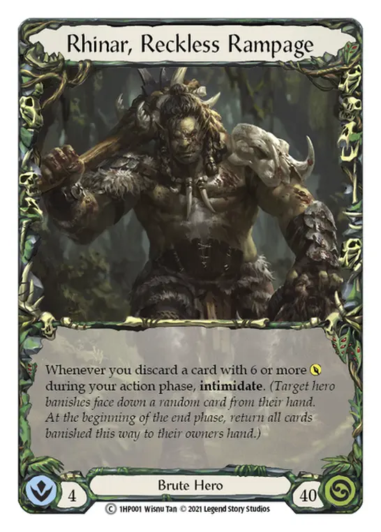 Rhinar, Reckless Rampage — History Pack Vol.1 Flesh and Blood card by Wisnu Tan