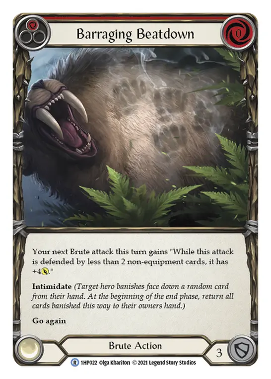 Barraging Beatdown (Red) — History Pack Vol.1 Flesh and Blood card by Olga Khariton