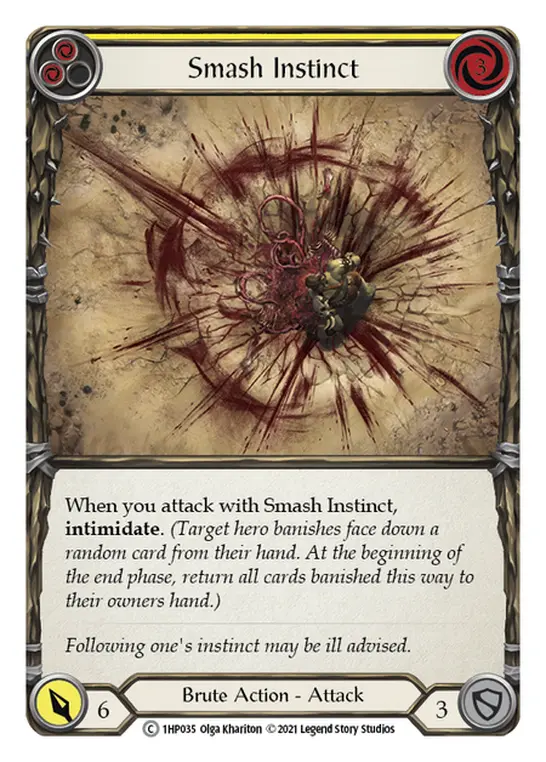 Smash Instinct (Yellow) — History Pack Vol.1 Flesh and Blood card by Olga Khariton