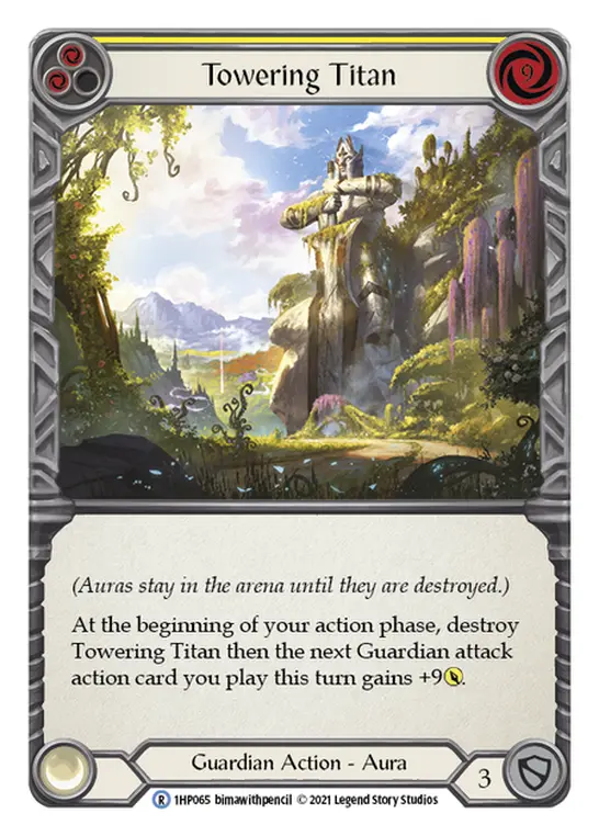 Towering Titan (Yellow) — History Pack Vol.1 Flesh and Blood card by bimawithpencil