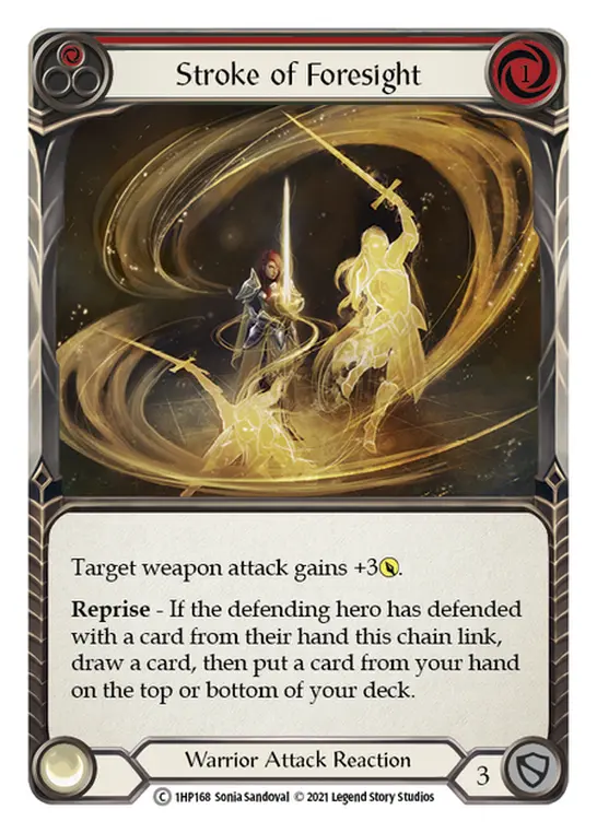 Stroke of Foresight (Red) — History Pack Vol.1 Flesh and Blood card by Sonia Sandoval