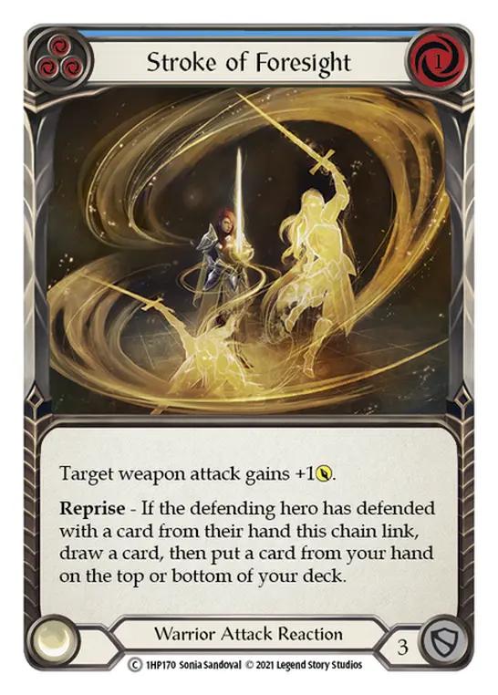 Stroke of Foresight (Blue) — History Pack Vol.1 Flesh and Blood card by Sonia Sandoval