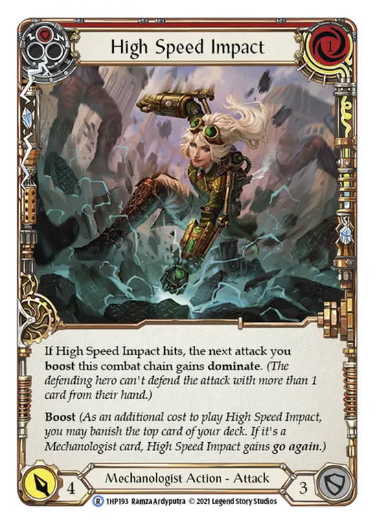 High Speed Impact (Red) — History Pack Vol.1 Flesh and Blood card by Ramza Ardyputra