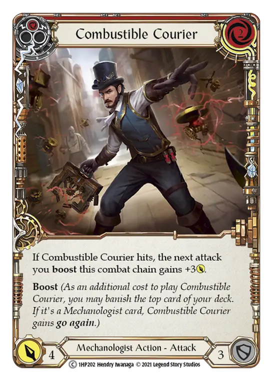 Combustible Courier (Red) — History Pack Vol.1 Flesh and Blood card by Hendry Iwanaga