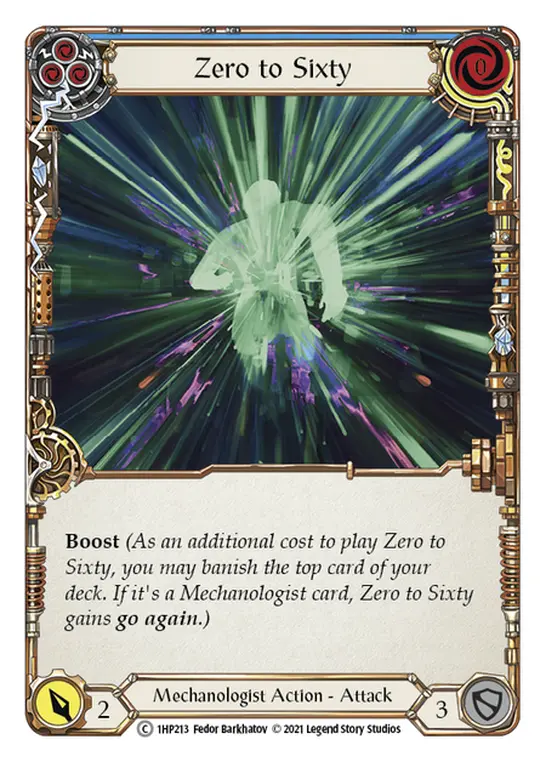 Zero to Sixty (Blue) — History Pack Vol.1 Flesh and Blood card by Fedor Barkhatov