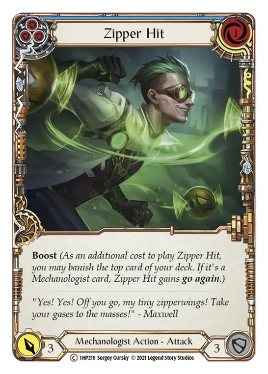 Zipper Hit (Blue) — History Pack Vol.1 Flesh and Blood card by Sergey Gurskiy