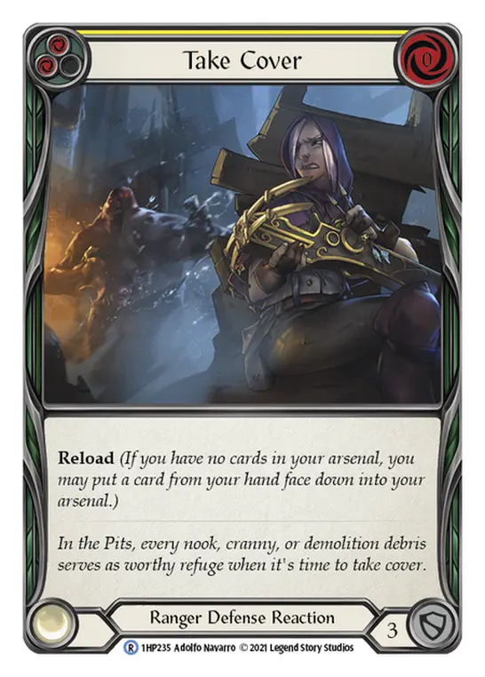 Take Cover (Yellow) — History Pack Vol.1 Flesh and Blood card by Adolfo Navarro