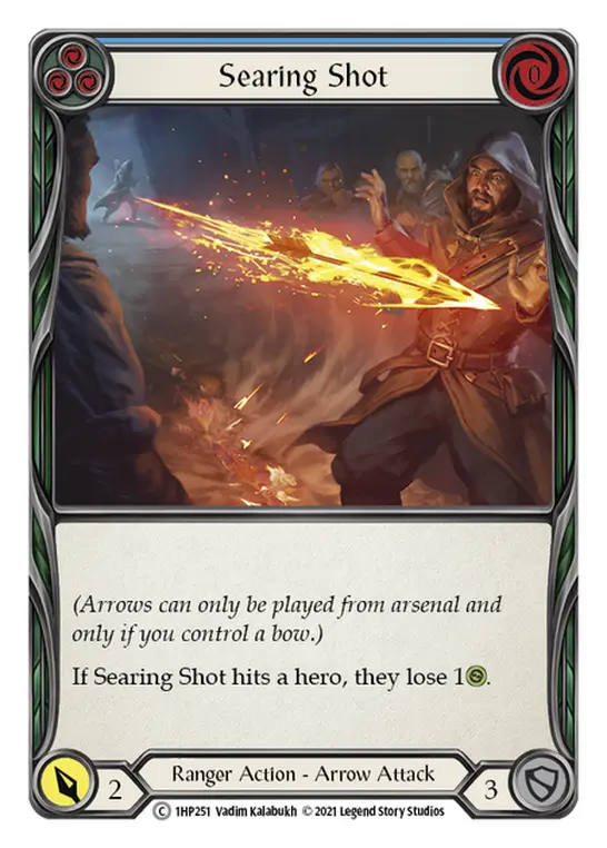 Searing Shot (Blue) — History Pack Vol.1 Flesh and Blood card by Vadim Kalabukh