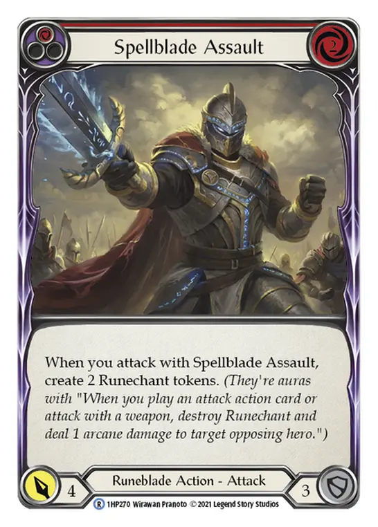 Spellblade Assault (Red) — History Pack Vol.1 Flesh and Blood card by Wirawan Pranoto