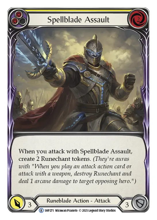 Spellblade Assault (Yellow) — History Pack Vol.1 Flesh and Blood card by Wirawan Pranoto