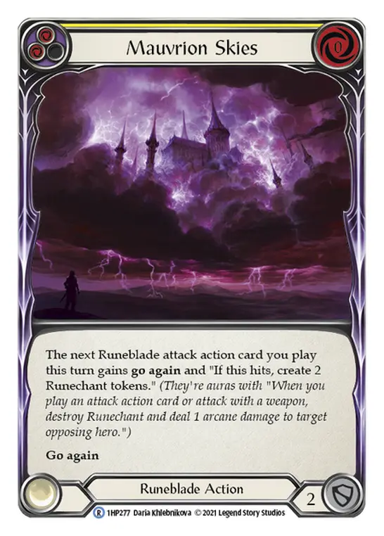 Mauvrion Skies (Yellow) — History Pack Vol.1 Flesh and Blood card by Daria Khlebnikova