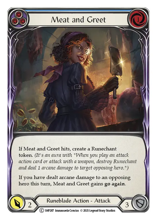 Meat and Greet (Blue) — History Pack Vol.1 Flesh and Blood card by Immanuela Crovius