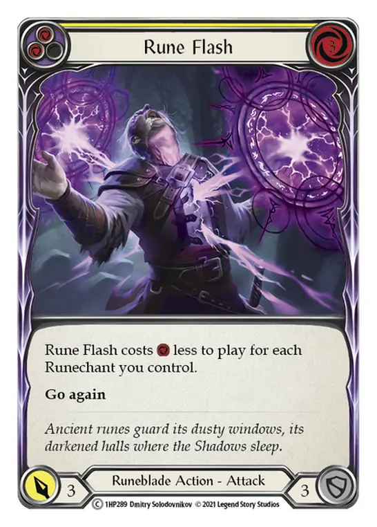 Rune Flash (Yellow) — History Pack Vol.1 Flesh and Blood card by Dmitry Solodovnikov