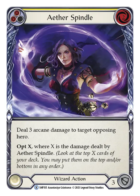 Aether Spindle (Yellow) — History Pack Vol.1 Flesh and Blood card by Anastasiya Grintsova