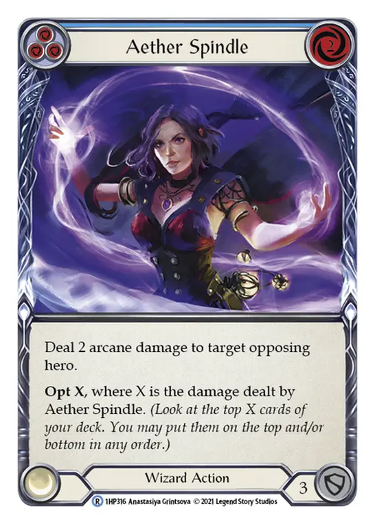 Aether Spindle (Blue) — History Pack Vol.1 Flesh and Blood card by Anastasiya Grintsova