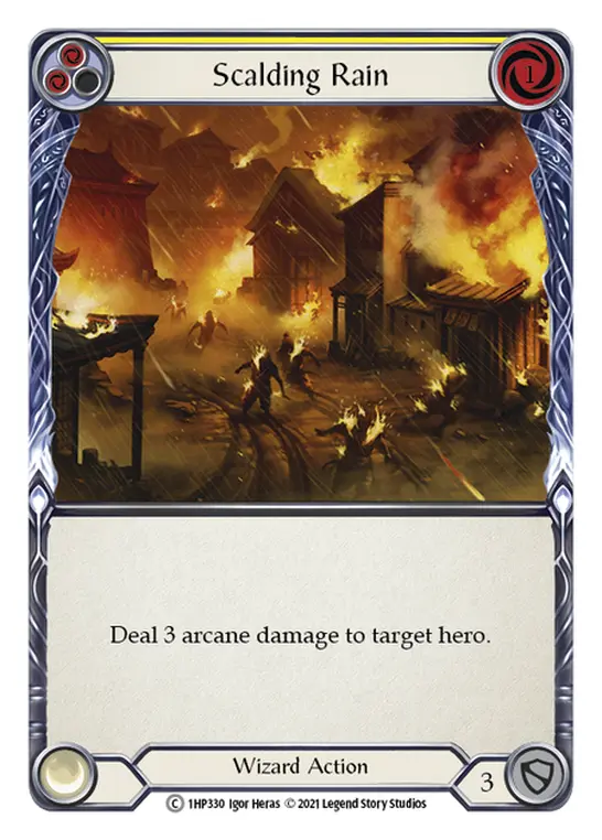 Scalding Rain (Yellow) — History Pack Vol.1 Flesh and Blood card by Igor Heras