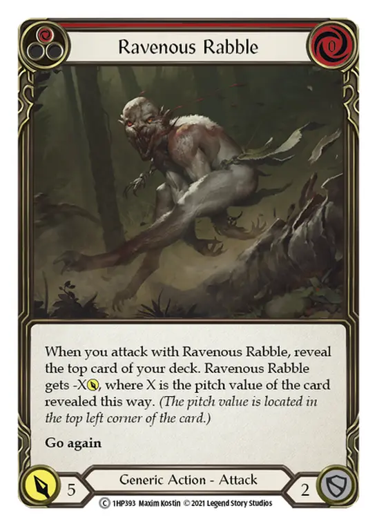 Ravenous Rabble (Red) — History Pack Vol.1 Flesh and Blood card by Max Kostin