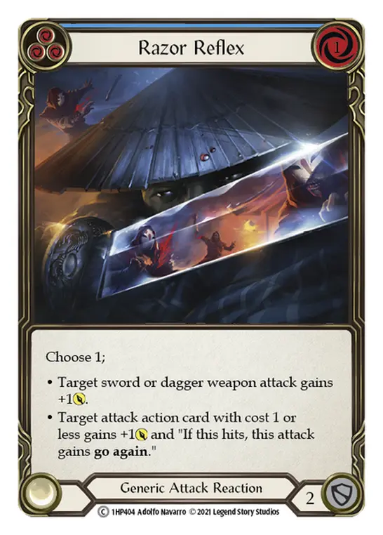 Razor Reflex (Blue) — History Pack Vol.1 Flesh and Blood card by Adolfo Navarro