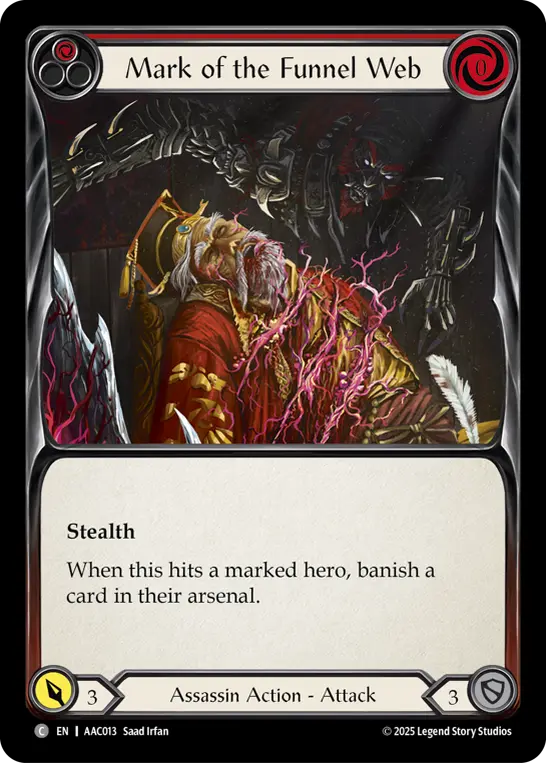 Mark of the Funnel Web (Red) — Armory Deck: Arakni Flesh and Blood card by Saad Irfan