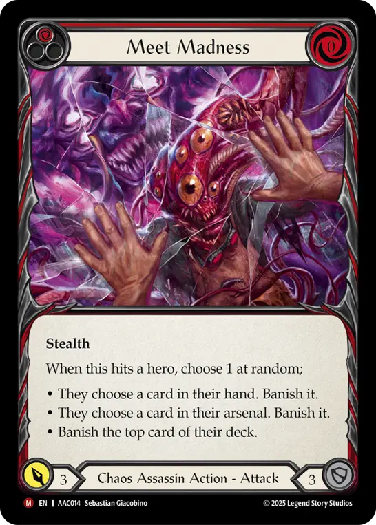 Meet Madness — Armory Deck: Arakni Flesh and Blood card by Sebastian Giacobino