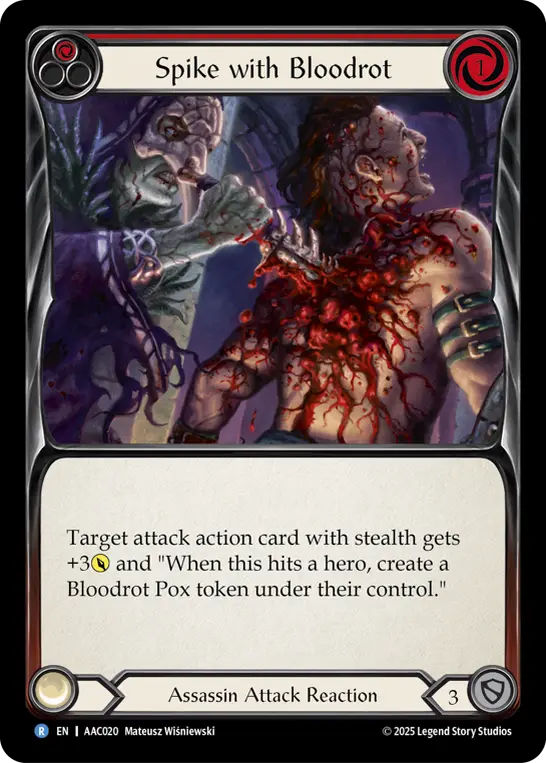 Spike with Bloodrot — Blitz Deck: Outsiders - Arakni Flesh and Blood card by Mateusz Winiarski