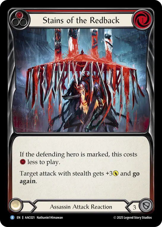 Stains of the Redback — Armory Deck: Arakni Flesh and Blood card by Nathaniel Himawan