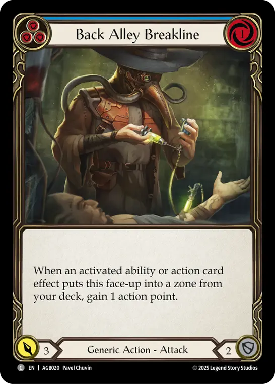 Back Alley Breakline (Blue) — Armory Deck: Gravy Bones Flesh and Blood card by Pavel Chuvin