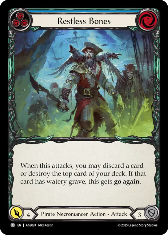 Restless Bones (Blue) — Armory Deck: Gravy Bones Flesh and Blood card by Max Kostin