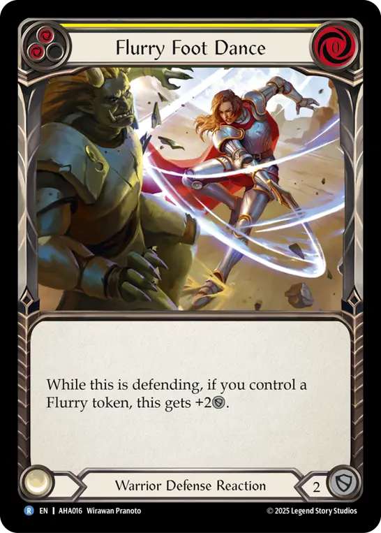 Flurry Foot Dance (Yellow) — Armory Deck Origins: Hala Flesh and Blood card by Wirawan Pranoto
