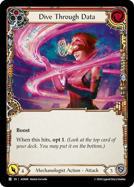 Dive Through Data (Red) — Armory Deck: Dash Flesh and Blood card by Alusio Cervelle