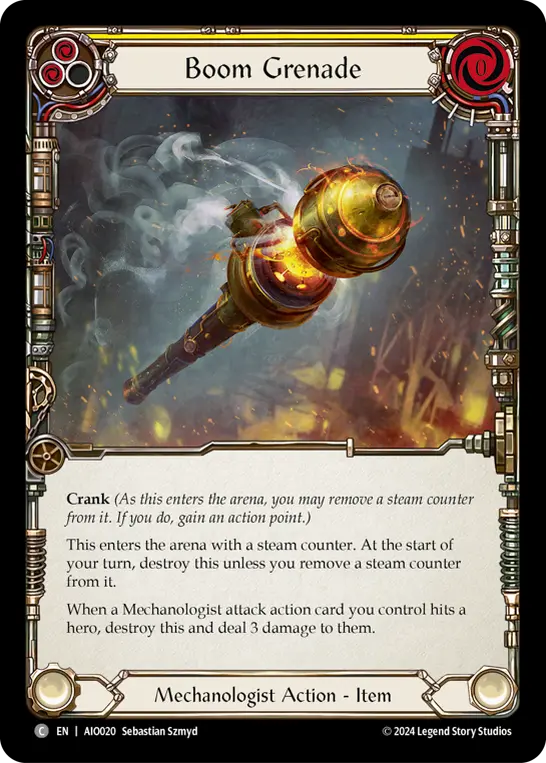 Boom Grenade (Yellow) — Armory Deck: Dash Flesh and Blood card by Sebastian Szmyd