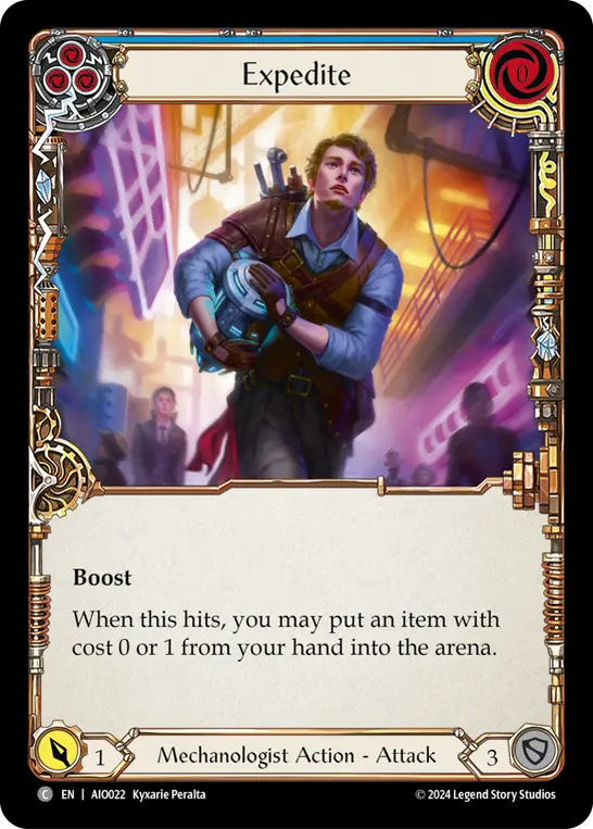 Expedite — Armory Deck: Dash Flesh and Blood card by Kyzarie Peralta