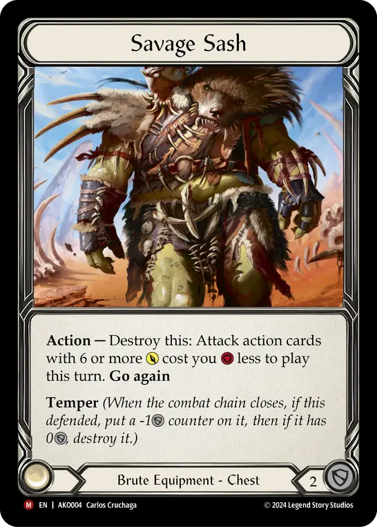 Savage Sash — Flesh and Blood card