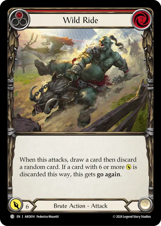 Wild Ride (Red) — Armory Deck: Kayo Flesh and Blood card by Federico Musetti