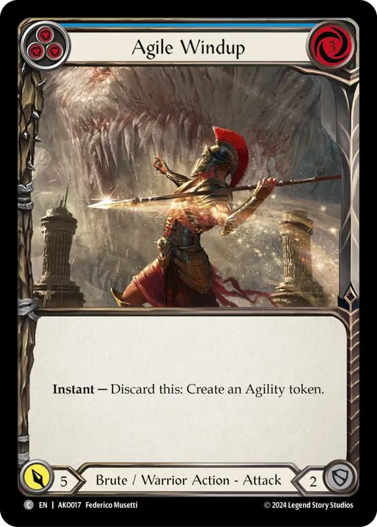 Agile Windup (Blue) — Armory Deck: Kayo Flesh and Blood card by Federico Musetti