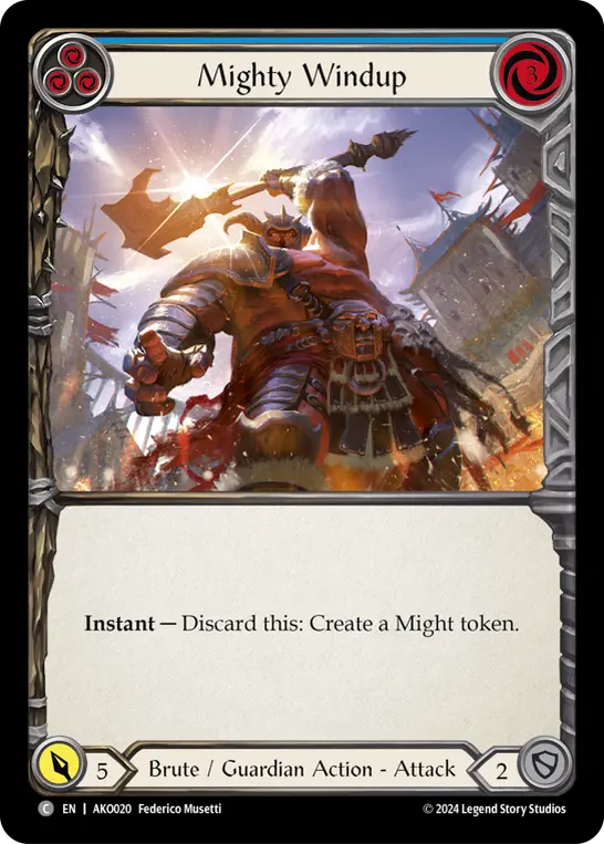 Mighty Windup (Blue) — Armory Deck: Kayo Flesh and Blood card by Federico Musetti