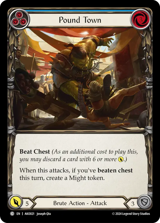 Pound Town (Blue) — Armory Deck: Kayo Flesh and Blood card by Joseph Qiu