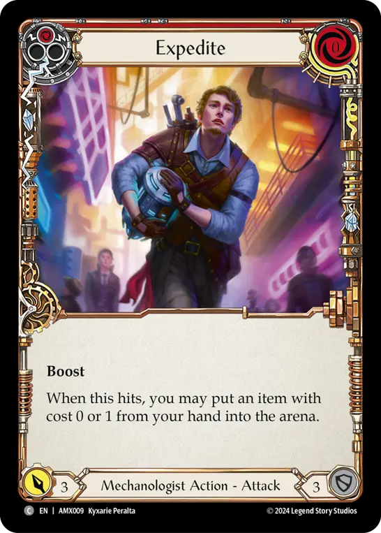 Expedite (Red) — Armory Deck: Maxx Nitro Flesh and Blood card by Kynarie Peralta