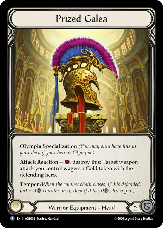 Prized Galea (Extended Art) — Armory Deck: Olympia