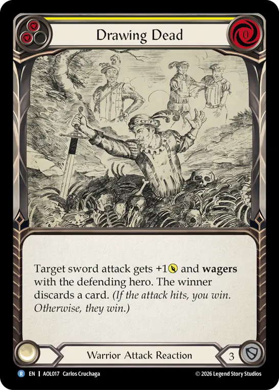 Drawing Dead — Blitz Deck: Tales of Aria - Oldhim Flesh and Blood card by Carlos Cruchaga