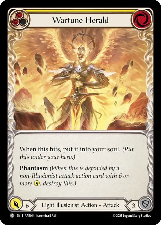 Wartune Herald (Yellow) — Armory Deck: Legends Prism Flesh and Blood card by Narendra B Adi
